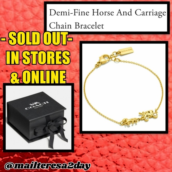 COACH 💝Demi-Fine Horse & Carriage Chain Bracelet - Picture 3 of 3